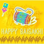 Happy Baisakhi with Wheat Cutting women man