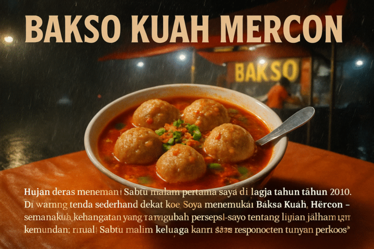 Bakso Kuah Mercon – Hangat, Pedas, dan Bikin Keringetan Bahagia : Makanan hujan favoritku
