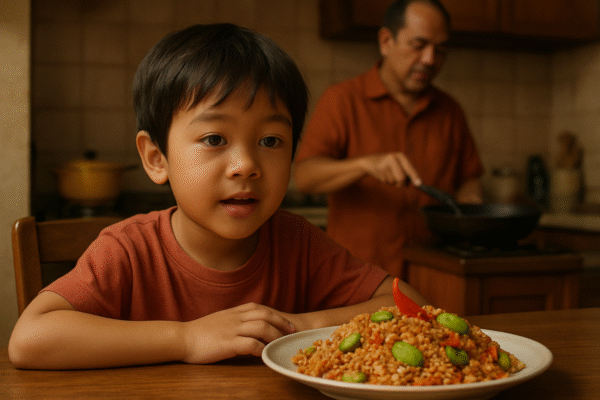 Nasi Goreng Petai Level Dewa – Resep Warisan Papa yang Aku Modif Sendiri : Aroma Petai, Sambal Terasi, dan Sedikit Kecap