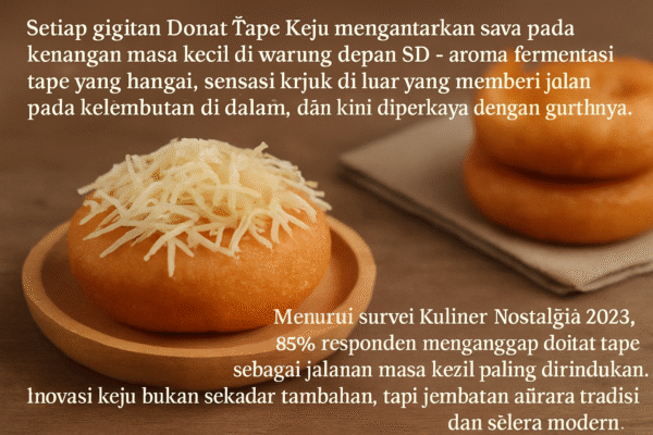 Donat Tape Keju – Kriuk di Luar, Lembut di Dalam, Wangi Fermentasi yang Bikin Rindu